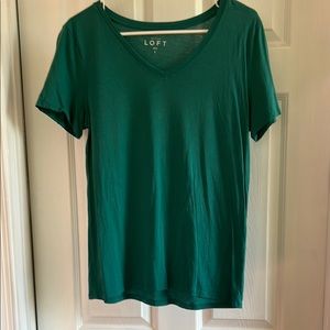 LOFT Green Fitted Short Sleeve T-Shirt